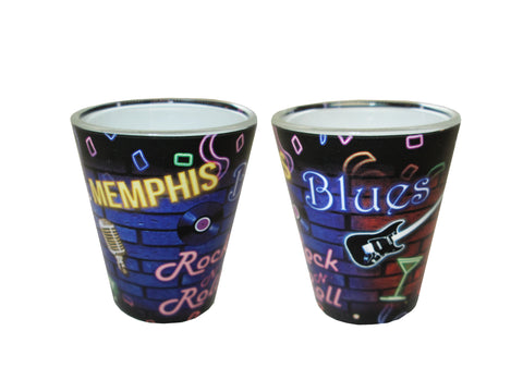 Memphis Shot Glass  Neon Lights