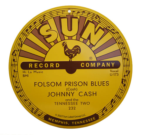 Sun Records Tin Sign Johnny Cash " Folsom Prison Blues"