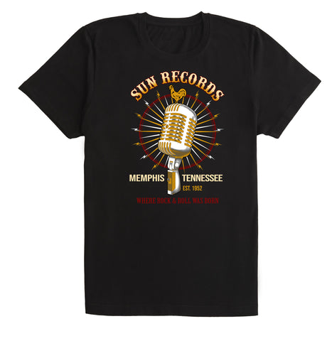 Sun Records T-Shirt Black w/ Microphone