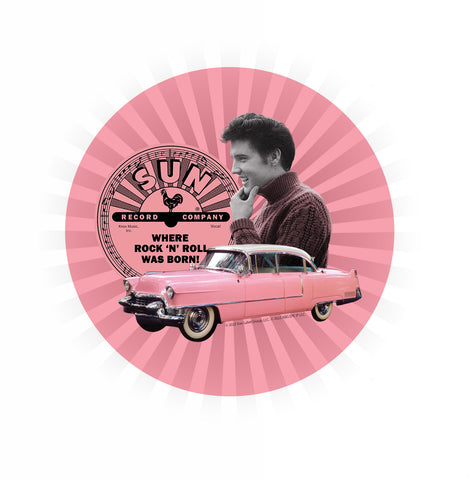 Sun Records Sticker Elvis Pink