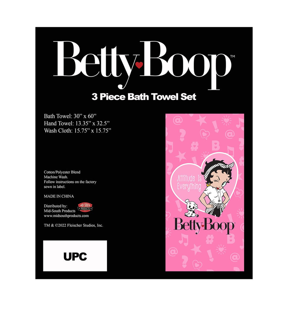 Betty Boop Bath Towel Attitude - Set 3/PC-