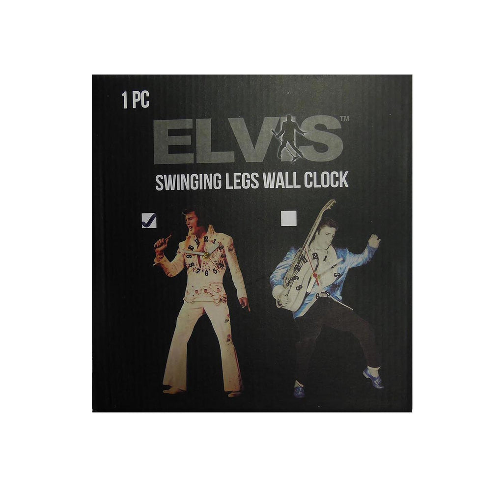 Elvis Wall Clock Swinging Legs White Jumpsuit