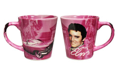 Elvis Mug Small Latte Pink w/Guitars- 12 oz-