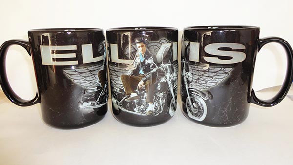Elvis Mug Motorcycle w/ Wings Embossed