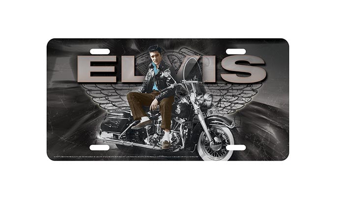 Elvis Magnet License Plate Motorcycle with Wings