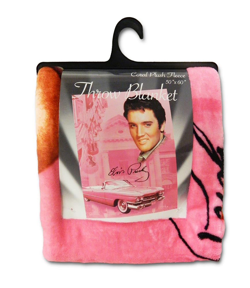 Elvis Throw Pink w/ Guitars