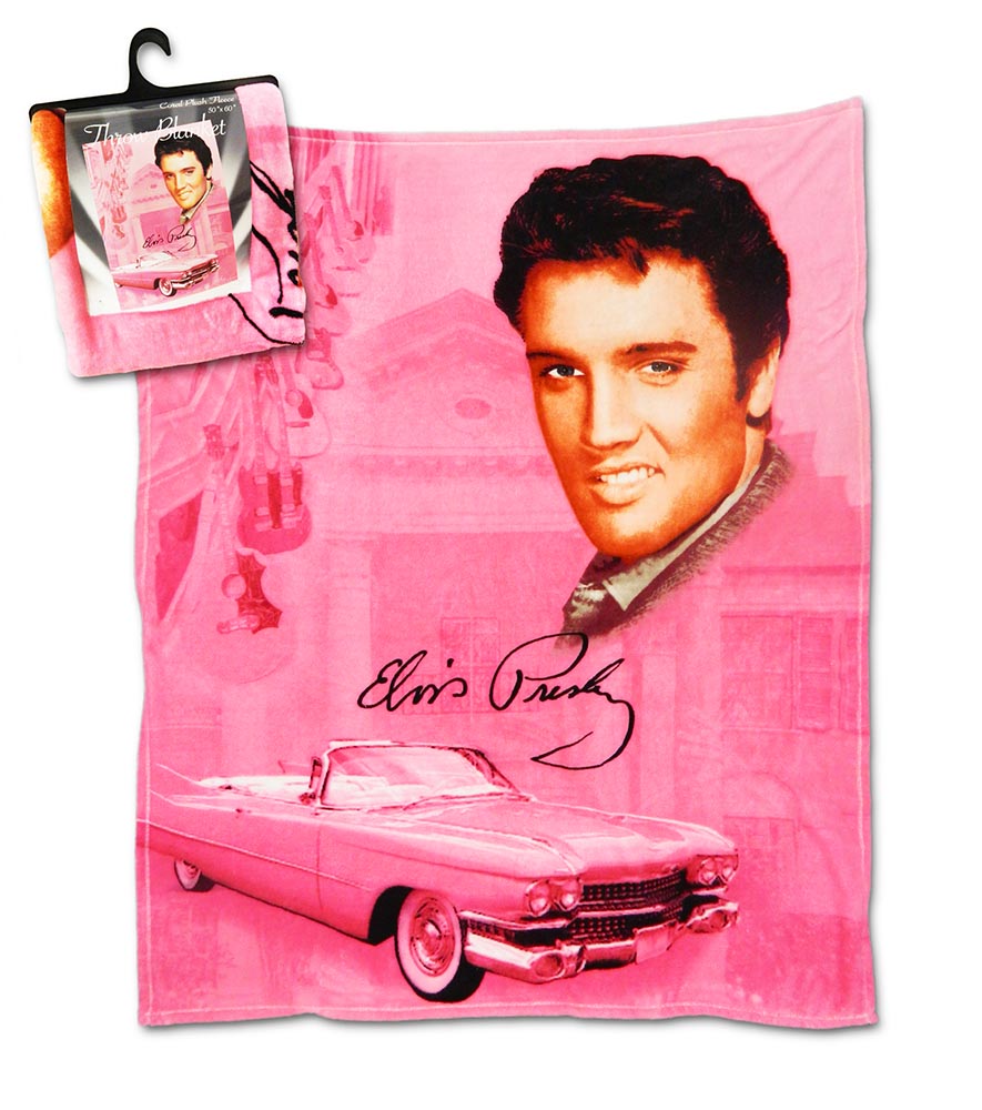 Elvis Throw Pink w/ Guitars