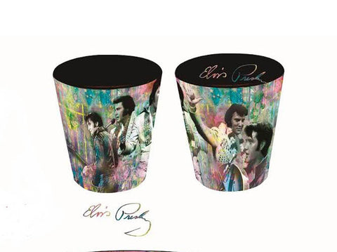 Elvis Shot Glass Colorful Collage