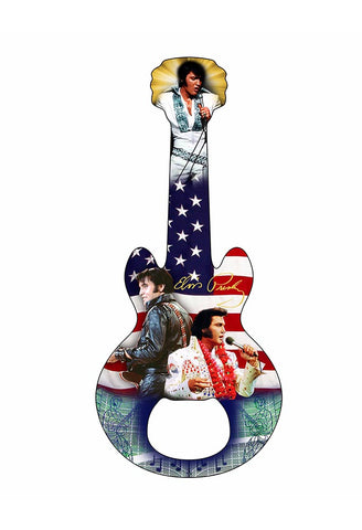 Elvis Bottle Opener /Magnet Collage w/Flag