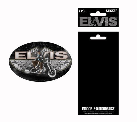 Elvis Sticker Oval Motorcycle