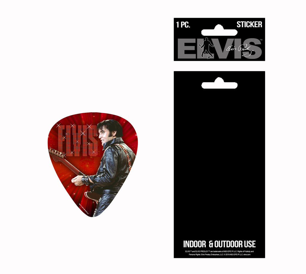 Elvis Sticker Gtr Pick Shape '68 Name