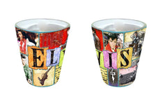 Elvis Shot Glass Multi Images Teal