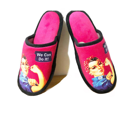 Rosie The Riveter Slippers "We Can Do It"