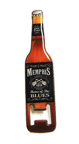 Memphis Bottle Opener Magnet Blk&Wht Est.1819