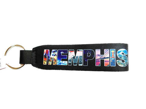Memphis Key Chain Wristlet Name Collage