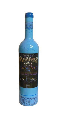 Memphis Wine Bottle Spirit Blues Decor