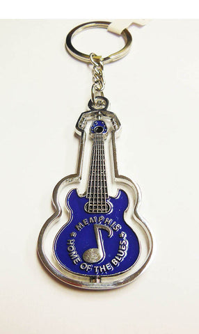 Memphis Key Chain Guitar Spinner Blue