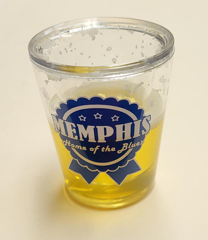 Memphis Shot Glass Blue Ribbon