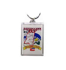 Mississippi Key Chain Lucite State Map
