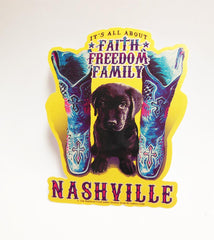 Nashville Sticker Faith Puppy