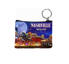Nashville Key Chain/Coin Purse Night Skyline