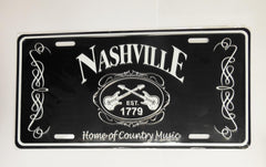 Nashville  License Plate Blk&Wht