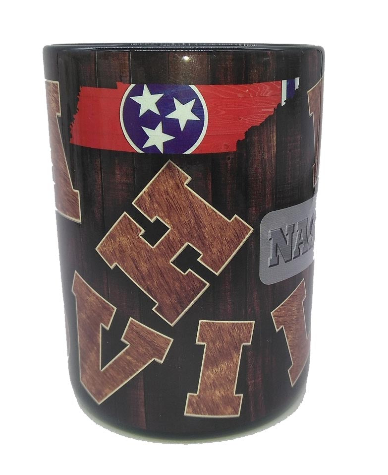 Nashville Mug Wood Letters