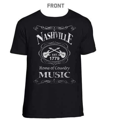 Nashville T-Shirt Blk & Wht. Est.