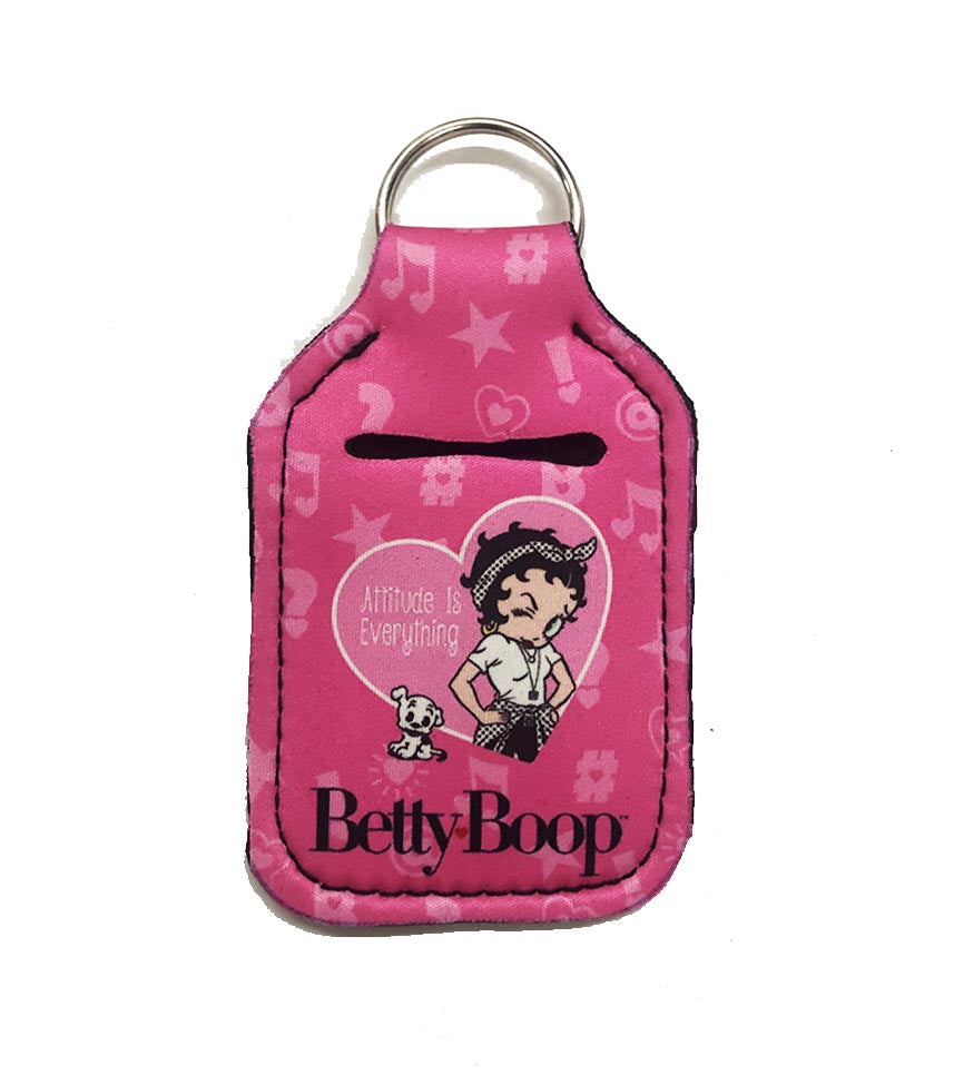 Betty Boop Key Chain  w/ Multiuse Pouch: Hand Sanitizer, Lip Stick and more  -"Attitude"