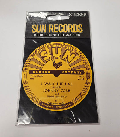 Sun Records Sticker Johnny Cash I Walk The Line