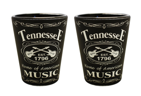 Tennessee Shot Glass Blk & Wht Est.