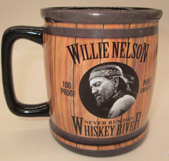 Willie Nelson Mug Barrel "Whiskey River"