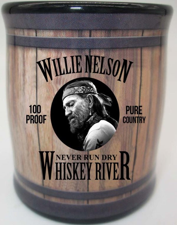Willie Nelson Shot Glass Barrel "Whiskey River"