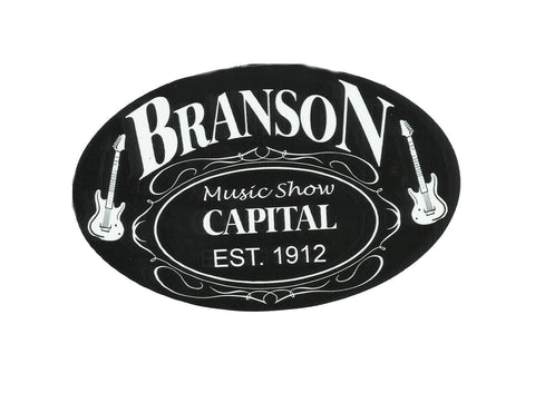 Branson Sticker Blk&Wht Est. Oval