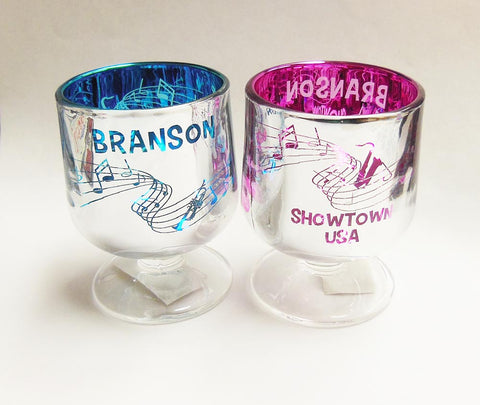 Branson Shot Glass Foil Pink/Blue-  Set/4