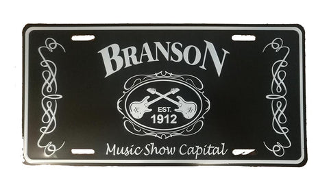 Branson License Plate Blk & Wht